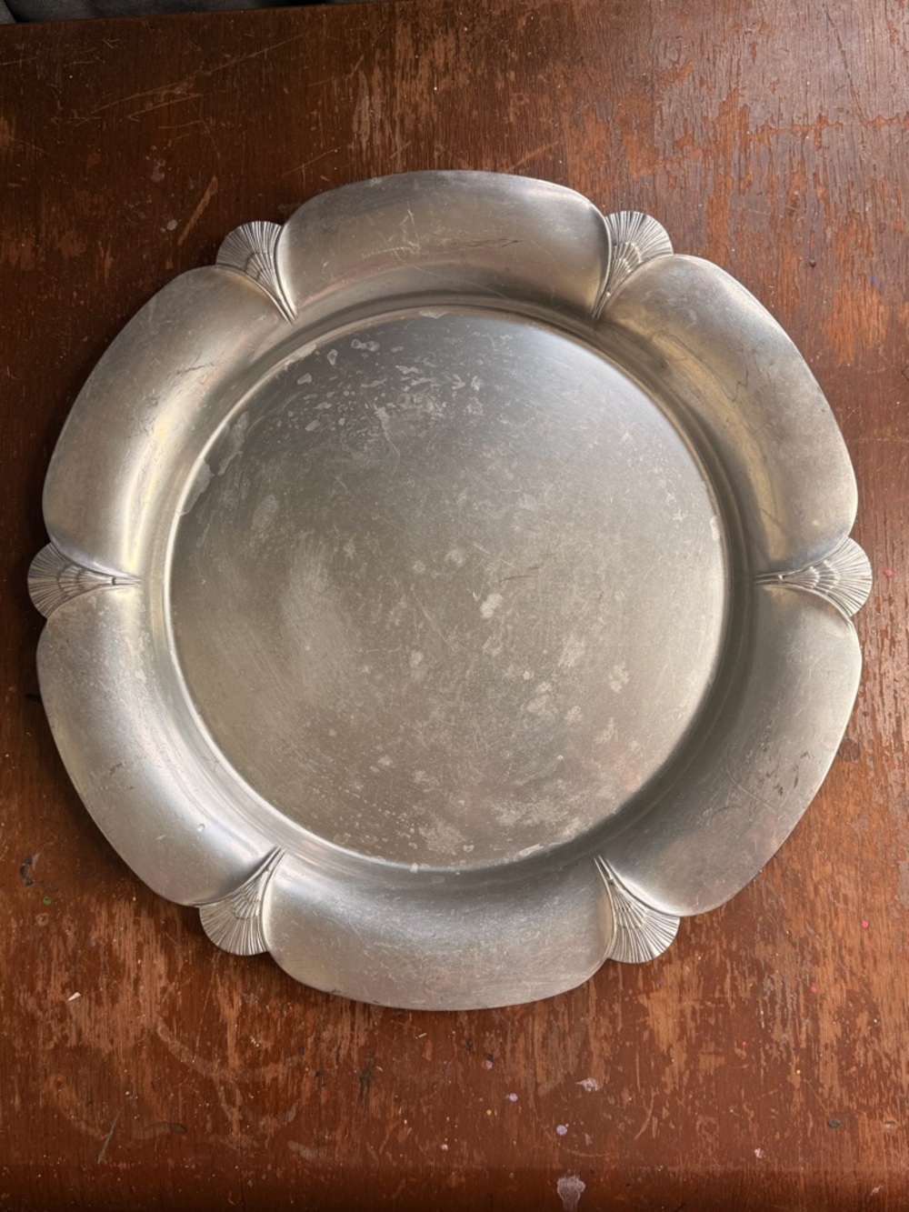 Vintage Rogers Silver-Tone Round Serving Platter